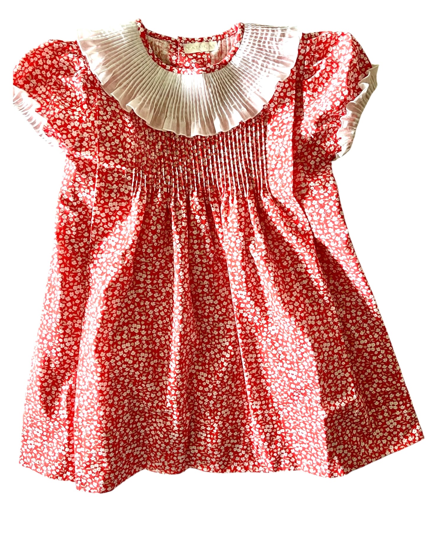 Floral Dress with Pleated Collar