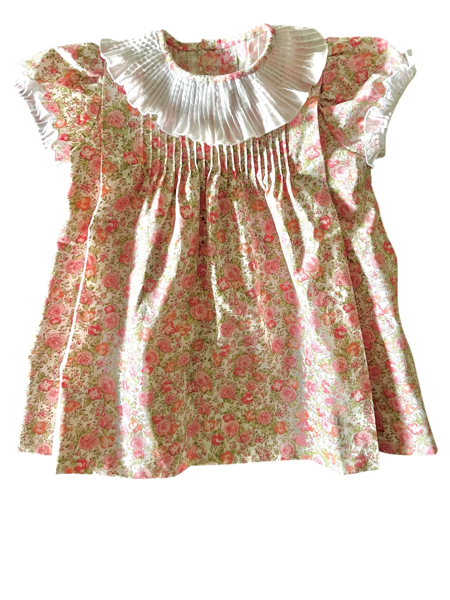 Floral Dress with Pleated Collar