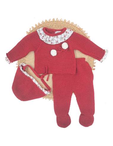 baby-set-in-color-red-with-ruffle-collar-and-matching-bonnet