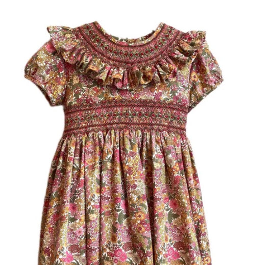 Hand Smocked Floral Dress