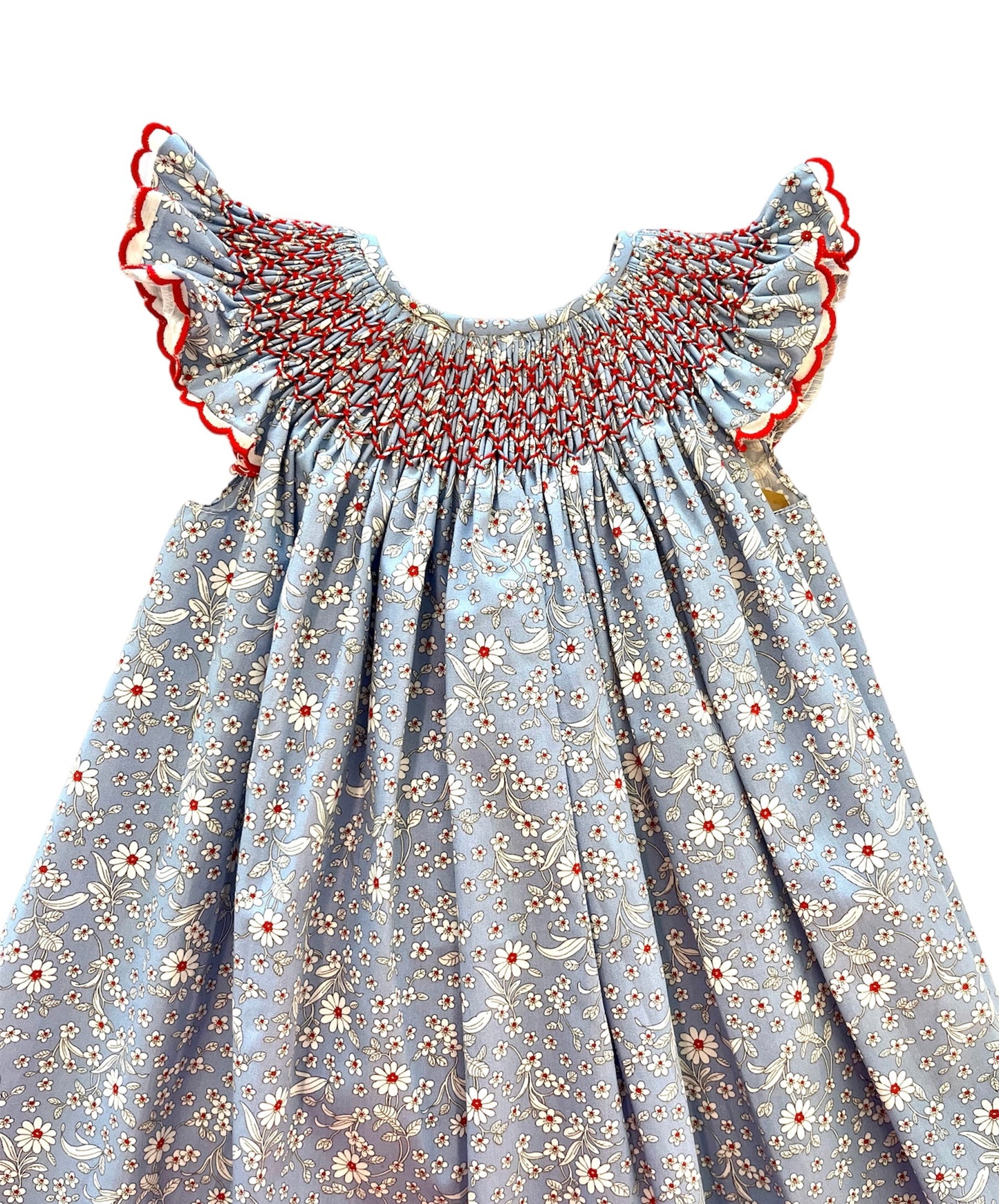 Floral Handsmocked Dress in Blue